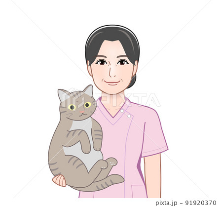 猫を抱えた女性 猫を抱えた女性 91920370
