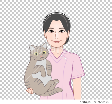 猫を抱えた女性 猫を抱えた女性 91920370