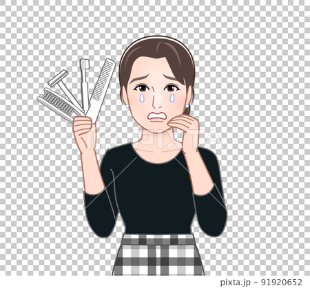 使い捨てプラスチックを持った女性 91920652