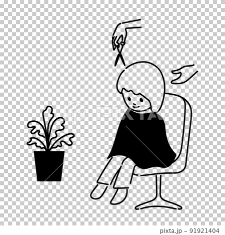 ヘアカットのイラスト ヘアカットのイラスト 91921404