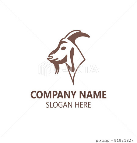 Goat animal logo head design template illustration 91921827