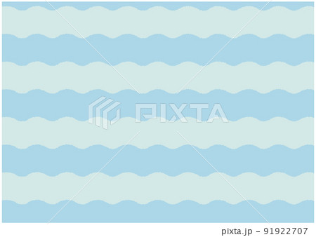 シンプルでかわいい波のパターン ブルーのイラスト素材
