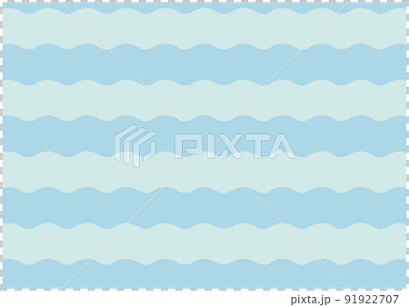 シンプルでかわいい波のパターンの背景素材 ブルー シンプルでかわいい波のパターンの背景素材 ブルー 91922707