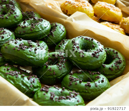 Doughnuts with colorful frosting 91922717
