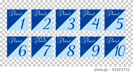 數字圖標集從 1 到 10 點（藍色） 91923732
