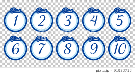 數字圖標集從 1 到 10 點（藍色） 91923733