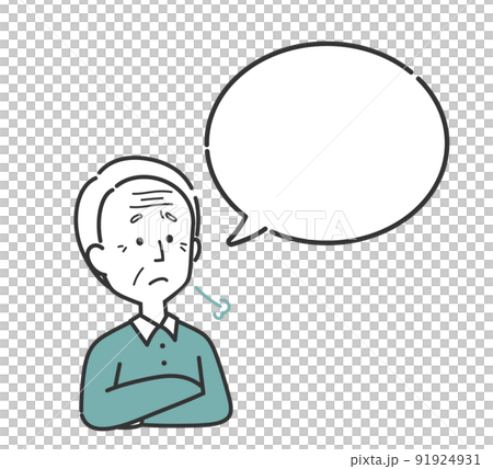 看起來很擔心的老人 91924931