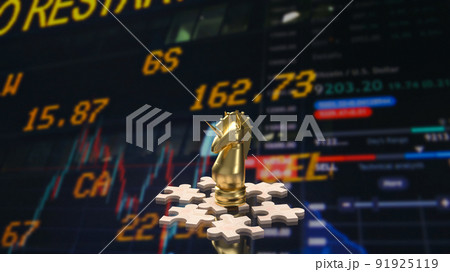 The gold unicorn on wood puzzle for business concept 3d rendering The gold unicorn on wood puzzle for business concept 3d rendering 91925119