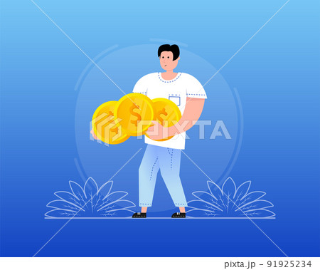 Flat money people. Cartoon graphic vector illustration. Flat design. 91925234