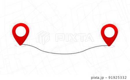 City Street A B Map, Track Distance. Map...のイラスト素材 [91925332] - PIXTA