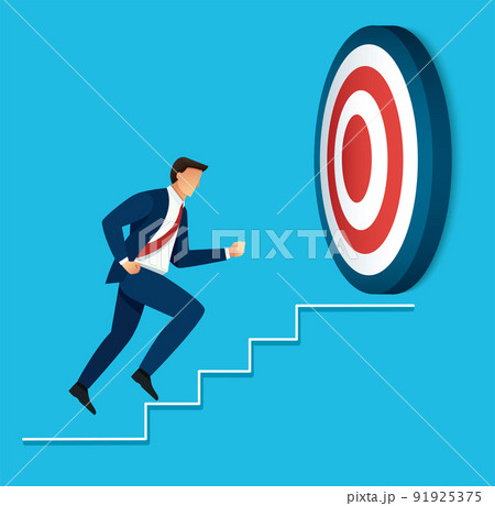 Businessman running to target archery vector illustration Businessman running to target archery vector illustration 91925375
