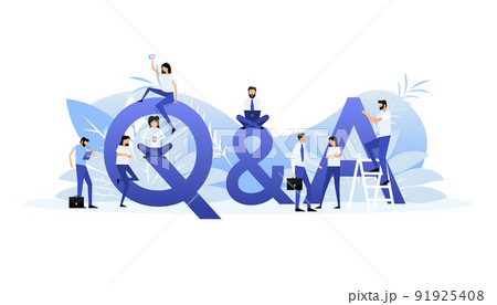 FAQ, QA online support center concept. Search icon vector. Isometric vector 91925408