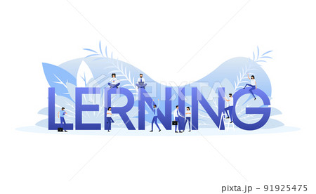 Learning people in flat style. Design template vector. Flat vector illustration Learning people in flat style. Design template vector. Flat vector illustration 91925475