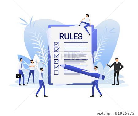 Rules people, great design for any purposes. Flat vector illustration character 91925575