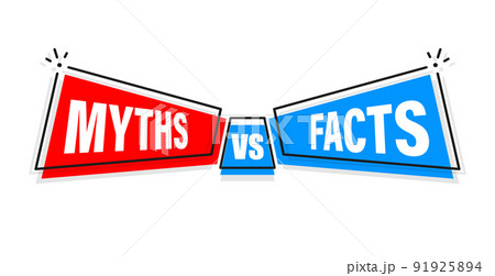 Facts and myths bubble isolated on white background. Symbol, logo illustration. Facts and myths bubble isolated on white background. Symbol, logo illustration. 91925894