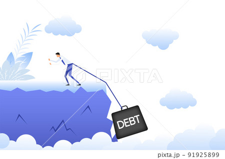 Cartoon icon with people chasm. Debt concept. Team concept. Cartoon icon with people chasm. Debt concept. Team concept. 91925899