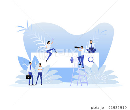 Search people. Flat concept isometric illustration, search in search engines 91925919