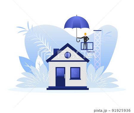 House Insurance concept. Insurance policy. Money Guarantee. Vector illustration. House Insurance concept. Insurance policy. Money Guarantee. Vector illustration. 91925936