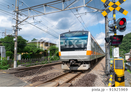 鉄道 JR中央本線 普通 E233系 踏切 鉄道 JR中央本線 普通 E233系 踏切 91925969