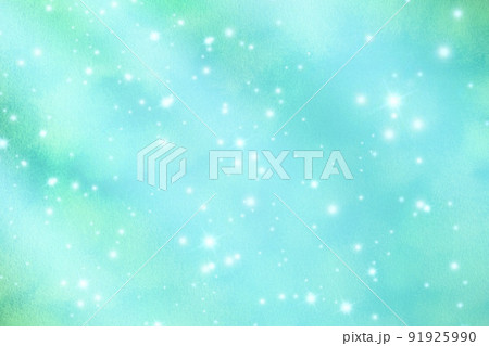 キラキラ緑色水彩紙 91925990