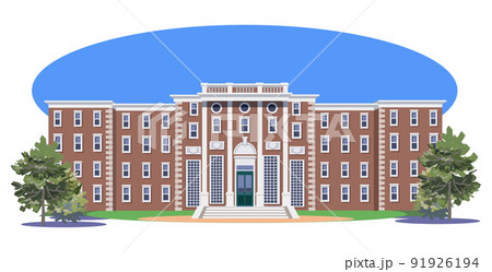 Harvard University-with blue sky - Stock Illustration