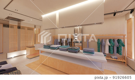Clothes store interior 3d illustration Clothes store interior 3d illustration 91926605