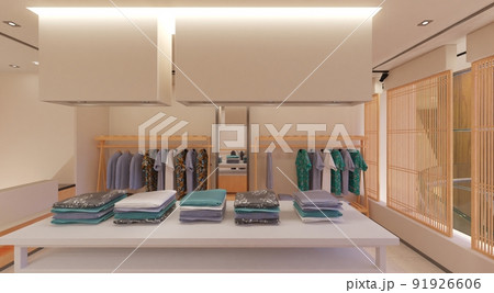Clothes store interior 3d illustration 91926606