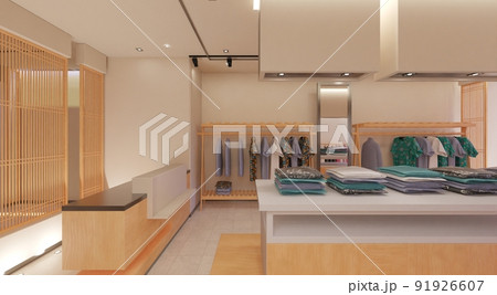 Clothes store interior 3d illustration 91926607