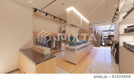 Clothes store interior 3d illustration 91926608