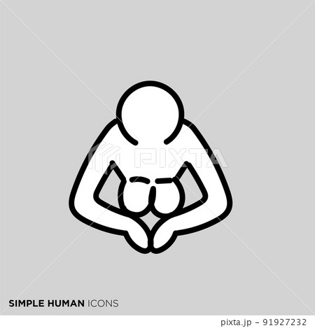 シンプルな人物のポーズイラスト おもてなし のイラスト素材