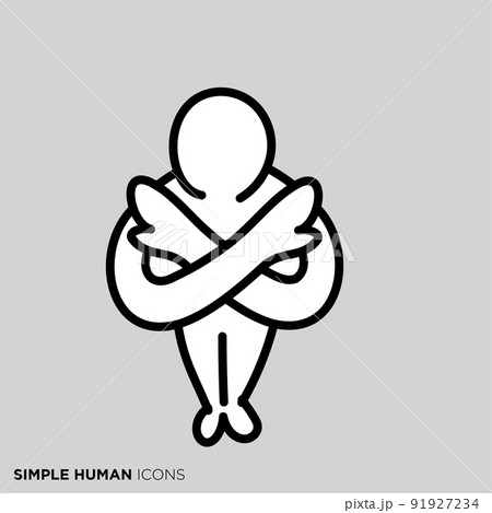 シンプルな人物のポーズイラスト　「不合格のサインを出す人」 91927234