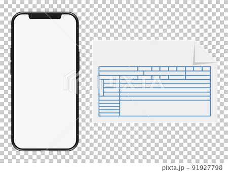 スマートフォンと請求書 91927798