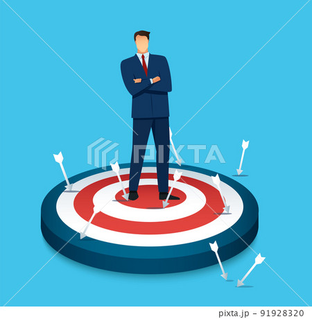 Businessman with target archery vector illustration Businessman with target archery vector illustration 91928320