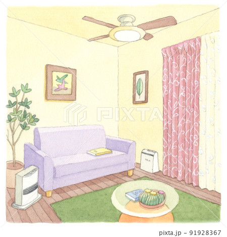 水彩画:リビング4 水彩画:リビング4 91928367