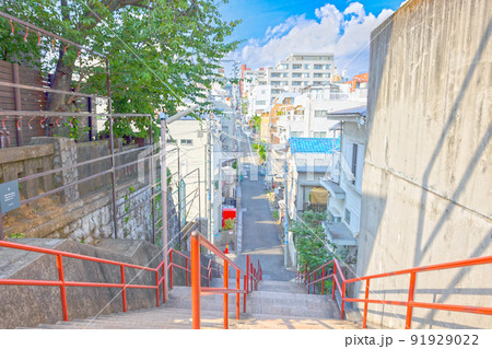 東京四谷の須賀神社前の階段 91929022