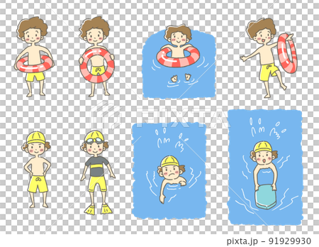 夏のプール男の子イラスト 夏のプール男の子イラスト 91929930