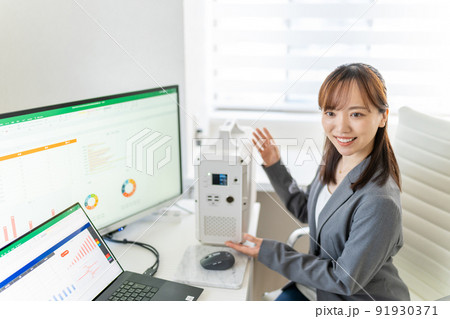 ポータブル電源活用方法　省エネ対策　発電量モニタ　発電量　消費電力量 91930371