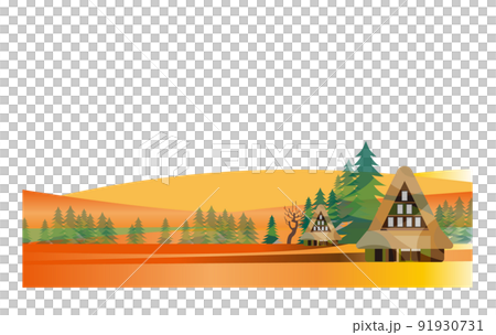 日本の古民家 合掌造りのある美しい山里の風景 日本の古民家 合掌造りのある美しい山里の風景 91930731