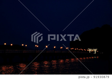 蒲郡市竹島の夜景 蒲郡市竹島の夜景 91930879