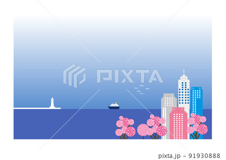 楽しい街並みと暮らしの風景。人々が明るく暮らせる建物と街づくり。 91930888