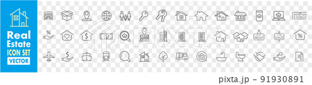 Real Estate icons collection vector Real Estate icons collection vector 91930891