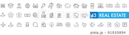Real Estate icons collection vector Real Estate icons collection vector 91930894