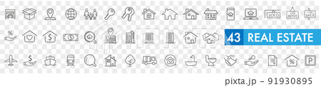 Real Estate icons collection vector 91930895