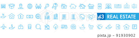 Real Estate icons collection vector 91930902