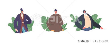 Set of Victorian Gentlemen Avatars, Isolated Icons. 19th Century Men Aristocrats, Male Characters Wear Vintage Clothing Set of Victorian Gentlemen Avatars, Isolated Icons. 19th Century Men Aristocrats, Male Characters Wear Vintage Clothing 91930986