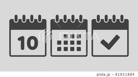 Vector icon page calendar number 10, agenda, done 91931884