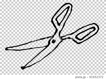Daily necessities simple illustration line drawing scissors 91932372