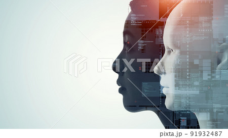 人とAI　人工知能　デジタルトランスフォーメーション 91932487