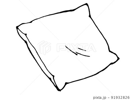 日用品　シンプルイラスト  線画　クッション 91932826