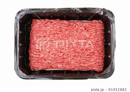 Minced meat in a plastic box Minced meat in a plastic box 91932882